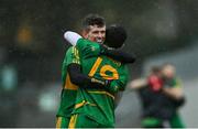 4 October 2020; Rhode players Stephen Hannon, left, and Paul McPadden celebrate after the Offaly County Senior Football Championship Final match between Rhode and Tullamore at Bord na Móna O'Connor Park in Tullamore, Offaly. Photo by Piaras Ó Mídheach/Sportsfile