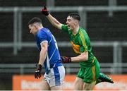 4 October 2020; Aaron Kellaghan of Rhode celebrates scoring his side's first goal as Kevin O'Brien of Tullamore looks on during the Offaly County Senior Football Championship Final match between Rhode and Tullamore at Bord na Móna O'Connor Park in Tullamore, Offaly. Photo by Piaras Ó Mídheach/Sportsfile