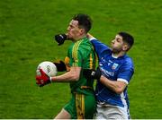 4 October 2020; Niall McNamee of Rhode gathers possession under pressure from Paul McConway of Tullamore during the Offaly County Senior Football Championship Final match between Rhode and Tullamore at Bord na Móna O'Connor Park in Tullamore, Offaly. Photo by Piaras Ó Mídheach/Sportsfile