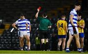 4 October 2020; Referee John Ryan shows a red card to Roland Whelton of Castlehaven, left, and Eoghan McGreevey of St Finbarr's,14, during the Cork County Premier Senior Football Championship Semi-Final match between Castlehaven and St. Finbarr's at Páirc Ui Rinn in Cork. Photo by Sam Barnes/Sportsfile