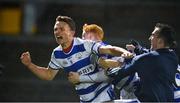 4 October 2020; Mark Collins of Castlehaven, left, celebrates with team-mates after winning the penalty shootout following the Cork County Premier Senior Football Championship Semi-Final match between Castlehaven and St. Finbarr's at Páirc Ui Rinn in Cork. Photo by Sam Barnes/Sportsfile