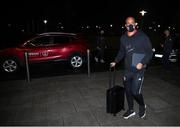 4 October 2020; David McGoldrick on his arrival at the Republic of Ireland team hotel in Dublin ahead of their upcoming UEFA EURO2020 Qualifying Play-Off Semi-Final against Slovakia and UEFA Nations League matches against Wales and Finland. Photo by Stephen McCarthy/Sportsfile