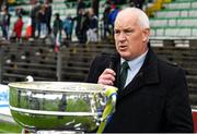 4 October 2020; Meath County Board chairman John Kavanagh makes a speech after the Meath County Senior Football Championship Final match between Ratoath and Gaeil Colmcille at Páirc Táilteann in Navan, Meath. Photo by Brendan Moran/Sportsfile