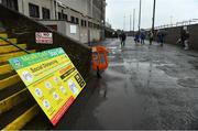 4 October 2020; Social distancing signage is seen prior to the Meath County Senior Football Championship Final match between Ratoath and Gaeil Colmcille at Páirc Táilteann in Navan, Meath. Photo by Brendan Moran/Sportsfile