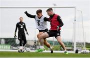 5 October 2020; Jack Byrne, right, is tackled by Jayson Molumby during a Republic of Ireland training session at FAI National Training Centre in Abbotstown, Dublin. Photo by Stephen McCarthy/Sportsfile
