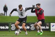 5 October 2020; Jayson Molumby, left, is tackled by Jack Byrne during a Republic of Ireland training session at FAI National Training Centre in Abbotstown, Dublin. Photo by Stephen McCarthy/Sportsfile