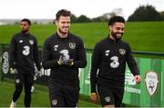 5 October 2020; Kevin Long and Derrick Williams, right, during a Republic of Ireland training session at the FAI National Training Centre in Abbotstown, Dublin. Photo by Stephen McCarthy/Sportsfile