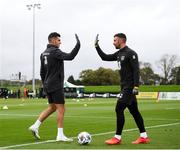 5 October 2020; John Egan, left, and Enda Stevens during a Republic of Ireland training session at the FAI National Training Centre in Abbotstown, Dublin. Photo by Stephen McCarthy/Sportsfile