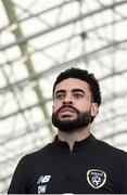 5 October 2020; Derrick Williams during an activation session prior to a Republic of Ireland training session at the Sport Ireland National Indoor Arena in Dublin.  Photo by Stephen McCarthy/Sportsfile