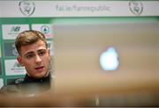 6 October 2020; Jayson Molumby during a Republic of Ireland virtual press conference with media at their team hotel in Castleknock, Dublin. Photo by Stephen McCarthy/Sportsfile