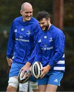 6 October 2020; Devin Toner, left, and Robbie Henshaw during Leinster Rugby squad training at UCD in Dublin. Photo by Brendan Moran/Sportsfile