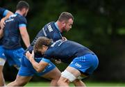 6 October 2020; Ed Byrne and Josh van der Flier during Leinster Rugby squad training at UCD in Dublin. Photo by Brendan Moran/Sportsfile