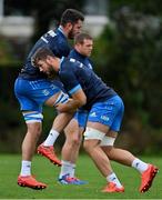 6 October 2020; Will Connors, left, and Caelan Doris during Leinster Rugby squad training at UCD in Dublin. Photo by Brendan Moran/Sportsfile