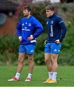 6 October 2020; Garry Ringrose, right, and Ross Byrne during Leinster Rugby squad training at UCD in Dublin. Photo by Brendan Moran/Sportsfile