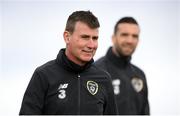 6 October 2020; Republic of Ireland manager Stephen Kenny and Shane Duffy during a Republic of Ireland training session at the FAI National Training Centre in Abbotstown, Dublin. Photo by Stephen McCarthy/Sportsfile