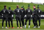 6 October 2020; Republic of Ireland manager Stephen Kenny speaks to players during a Republic of Ireland training session at the FAI National Training Centre in Abbotstown, Dublin. Photo by Stephen McCarthy/Sportsfile