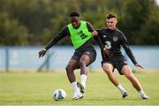 6 October 2020; Jonathan Afolabi and Luke McNally during a Republic of Ireland U21's training session at Johnstown House in Meath. Photo by Matt Browne/Sportsfile