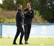 6 October 2020; Assistant manager John O'Shea with manager Jim Crawford during a Republic of Ireland U21's training session at Johnstown House in Meath. Photo by Matt Browne/Sportsfile