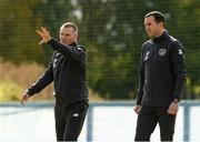 6 October 2020; Manager Jim Crawford, left, with assistant manager John O'Shea during a Republic of Ireland U21's training session at Johnstown House in Meath. Photo by Matt Browne/Sportsfile