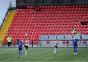 2 October 2020; A general view of action, in front of a mostly empty stand, during the SSE Airtricity League Premier Division match between Derry City and Waterford at Ryan McBride Brandywell Stadium in Derry. Photo by Piaras Ó Mídheach/Sportsfile