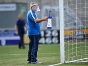2 October 2020; Groundsman Mick Ward sprays sanitiser on the goalposts at half-time during the SSE Airtricity League Premier Division match between Derry City and Waterford at Ryan McBride Brandywell Stadium in Derry. Photo by Piaras Ó Mídheach/Sportsfile