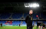 7 October 2020; Republic of Ireland manager Stephen Kenny is interviewed ahead of a Republic of Ireland training session at Tehelné pole in Bratislava, Slovakia. Photo by Stephen McCarthy/Sportsfile