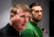 7 October 2020; Shane Duffy during a Republic of Ireland press conference at Tehelné pole in Bratislava, Slovakia. Photo by Stephen McCarthy/Sportsfile