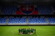 7 October 2020; Republic of Ireland players during a Republic of Ireland training session at Tehelné pole in Bratislava, Slovakia. Photo by Stephen McCarthy/Sportsfile