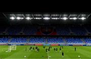 7 October 2020; Republic of Ireland players warm up during a training session at Tehelné pole in Bratislava, Slovakia. Photo by Stephen McCarthy/Sportsfile