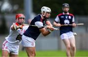 23 August 2020; Jake Malone of Cuala in action against Eoghan Dunne of St Brigid's during the Dublin County Senior A Hurling Championship Quarter-Final match between St Brigid's and Cuala at Parnell Park in Dublin. Photo by Piaras Ó Mídheach/Sportsfile