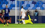 8 October 2020; Darren Randolph of Republic of Ireland makes a save during the UEFA EURO2020 Qualifying Play-Off Semi-Final match between Slovakia and Republic of Ireland at Tehelné pole in Bratislava, Slovakia. Photo by Vid Ponikvar/Sportsfile