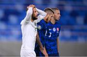 8 October 2020; Conor Hourihane of Republic of Ireland reacts after a missed opportunity on goal during the UEFA EURO2020 Qualifying Play-Off Semi-Final match between Slovakia and Republic of Ireland at Tehelné pole in Bratislava, Slovakia. Photo by Stephen McCarthy/Sportsfile