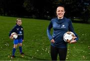 15 October 2020; Aviva Ireland and the FAI have launched a new virtual Aviva Soccer Sisters programme specially designed for girls to take part in during the upcoming October mid-term. The online skills series will be rolled out daily at 10am through the week of 26th October and can be viewed at aviva.ie/soccersisters. Republic of Ireland's Áine O'Gorman and Caoimhe Nannery of Cambridge Football Club, Dublin, during the launch of the Aviva Soccer Sisters Mid-Term Virtual Skills Hub at Ringsend Park in Dublin. Photo by Stephen McCarthy/Sportsfile