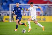 8 October 2020; Callum O’Dowda of Republic of Ireland in action against Marek Hamsik of Slovakia during the UEFA EURO2020 Qualifying Play-Off Semi-Final match between Slovakia and Republic of Ireland at Tehelné pole in Bratislava, Slovakia. Photo by Stephen McCarthy/Sportsfile