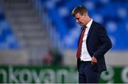 8 October 2020; Republic of Ireland manager Stephen Kenny reacts following defeat in the penalty-shootout of the UEFA EURO2020 Qualifying Play-Off Semi-Final match between Slovakia and Republic of Ireland at Tehelné pole in Bratislava, Slovakia. Photo by Stephen McCarthy/Sportsfile