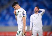8 October 2020; Callum O’Dowda of Republic of Ireland reacts following defeat in the penalty-shootout of the UEFA EURO2020 Qualifying Play-Off Semi-Final match between Slovakia and Republic of Ireland at Tehelné pole in Bratislava, Slovakia. Photo by Stephen McCarthy/Sportsfile