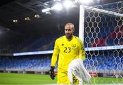 8 October 2020; Darren Randolph of Republic of Ireland reacts during the penalty-shootout of the UEFA EURO2020 Qualifying Play-Off Semi-Final match between Slovakia and Republic of Ireland at Tehelné pole in Bratislava, Slovakia. Photo by Stephen McCarthy/Sportsfile