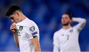8 October 2020; Callum O’Dowda, left, and Alan Browne of Republic of Ireland react following the UEFA EURO2020 Qualifying Play-Off Semi-Final match between Slovakia and Republic of Ireland at Tehelné pole in Bratislava, Slovakia. Photo by Stephen McCarthy/Sportsfile