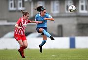 10 October 2020; Jess Gargan of Shelbourne in action against Gillian Keenan of Treaty United during the Women's National League match between Treaty United and Shelbourne at Jackman Park in Limerick. Photo by Ramsey Cardy/Sportsfile