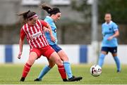 10 October 2020; Ciara Grant of Shelbourne in action against Rebecca Horgan of Treaty United during the Women's National League match between Treaty United and Shelbourne at Jackman Park in Limerick. Photo by Ramsey Cardy/Sportsfile
