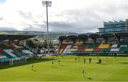 10 October 2020; Shamrock Rovers II players warm up prior to the SSE Airtricity League First Division match between Shamrock Rovers II and Bray Wanderers at Tallaght Stadium in Dublin. Photo by Harry Murphy/Sportsfile