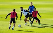 10 October 2020; Republic of Ireland players, from left, Derrick Williams, Callum O’Dowda and Jack Byrne during a Republic of Ireland training session at the FAI National Training Centre in Abbotstown, Dublin. Photo by Stephen McCarthy/Sportsfile