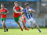 27 September 2020; Michael Darragh Macauley of Ballyboden St Enda's in action against Cameron McCormack of Ballymun Kickhams during the Dublin County Senior 1 Football Championship Final match between Ballyboden St Enda's and Ballymun Kickhams at Parnell Park in Dublin. Photo by Piaras Ó Mídheach/Sportsfile