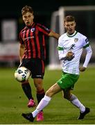 9 October 2020; Matthew O’Brien of Longford Town in action against Eoin Massey of Cabinteely during the SSE Airtricity League First Division match between Cabinteely and Longford Town at Stradbrook in Blackrock, Dublin. Photo by Harry Murphy/Sportsfile