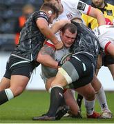 10 October 2020; Jack McGrath of Ulster is tackled by Tom Botha and Olly Cracknell of Ospreys during the Guinness PRO14 match between Ospreys and Ulster at Liberty Stadium in Swansea, Wales. Photo by Chris Fairweather/Sportsfile