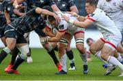 10 October 2020; Marcus Rea of Ulster is tackled by Dan Evans of Ospreys during the Guinness PRO14 match between Ospreys and Ulster at Liberty Stadium in Swansea, Wales. Photo by Chris Fairweather/Sportsfile