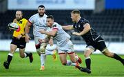 10 October 2020; John Cooney of Ulster gets the ball away under pressure from Olly Cracknell of Ospreys during the Guinness PRO14 match between Ospreys and Ulster at Liberty Stadium in Swansea, Wales. Photo by Ben Evans/Sportsfile