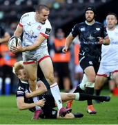 10 October 2020; Jacob Stockdale of Ulster is tackled by Mat Protheroe of Ospreys during the Guinness PRO14 match between Ospreys and Ulster at Liberty Stadium in Swansea, Wales. Photo by Ben Evans/Sportsfile