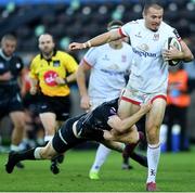 10 October 2020; Jacob Stockdale of Ulster is tackled by Mat Protheroe of Ospreys during the Guinness PRO14 match between Ospreys and Ulster at Liberty Stadium in Swansea, Wales. Photo by Ben Evans/Sportsfile