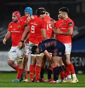 10 October 2020; CJ Stander, 8, and Conor Murray of Munster following the Guinness PRO14 match between Munster and Edinburgh at Thomond Park in Limerick. Photo by Ramsey Cardy/Sportsfile